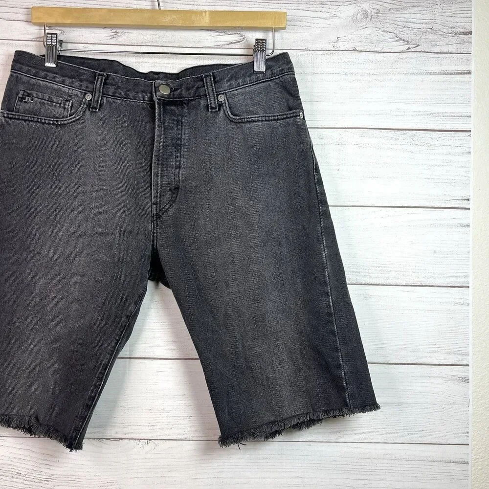 J.Lindeberg Mens Black Simon Cut Off Shorts Size 33